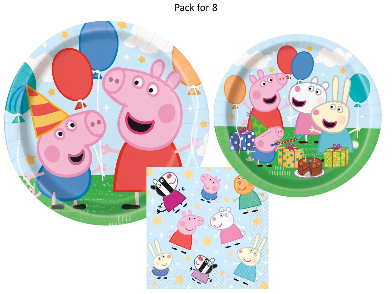 Peppa Pig Birthday Party Supplies Bundle | Peppa Pig Plates | Peppa Pig Napkins | Peppa Pig Cups | Peppa Pig Table Cover